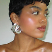 The Silver Maxi Swirl Earings - BERNA PECI JEWELRY