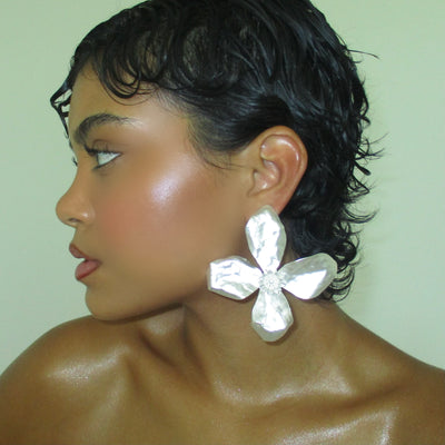 The Silver Maxi Flower Earrings - BERNA PECI JEWELRY