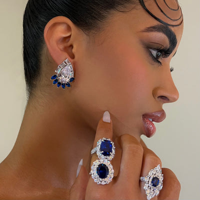 The 925 Sapphire Vintage Stud - BERNA PECI JEWELRY