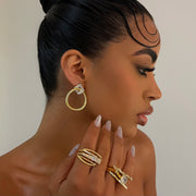 The Vintage Gold Stud Hoop - BERNA PECI JEWELRY