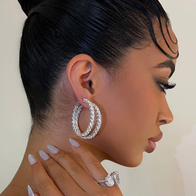 The OG 925 Crystal Hoops - BERNA PECI JEWELRY