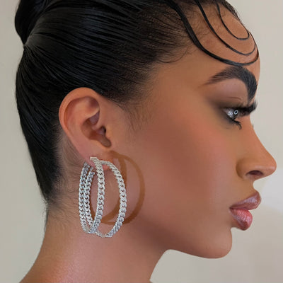 The Large 925 Link Hoops - BERNA PECI JEWELRY