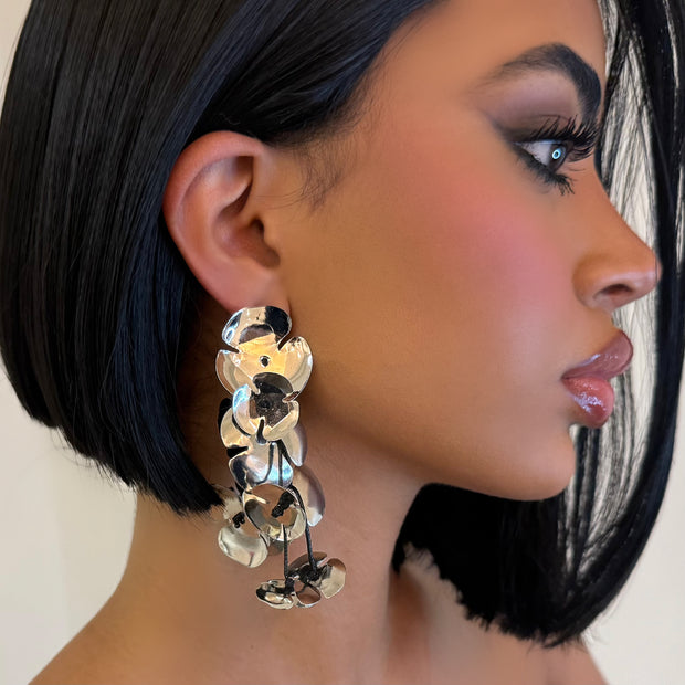 The Chrome Floral Earrings - BERNA PECI JEWELRY