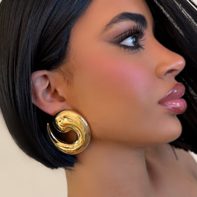 The Gold Swirl Stud - BERNA PECI JEWELRY