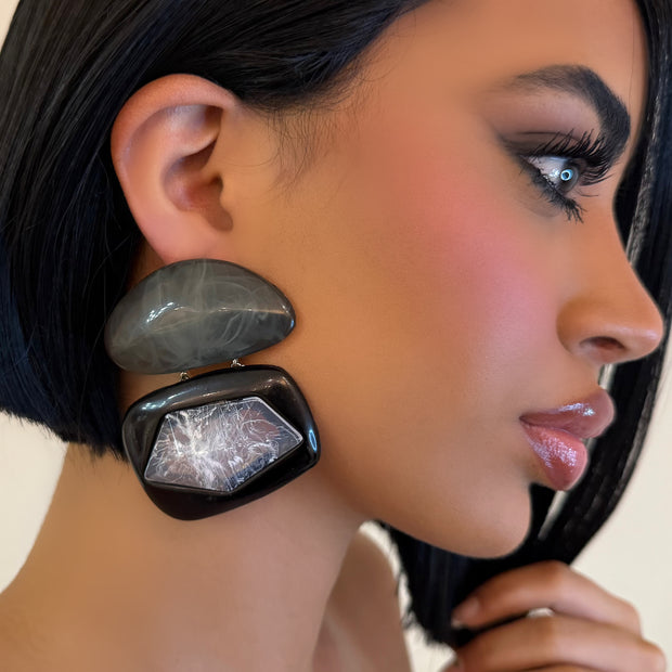 The Acrylic Black Earrings - BERNA PECI JEWELRY