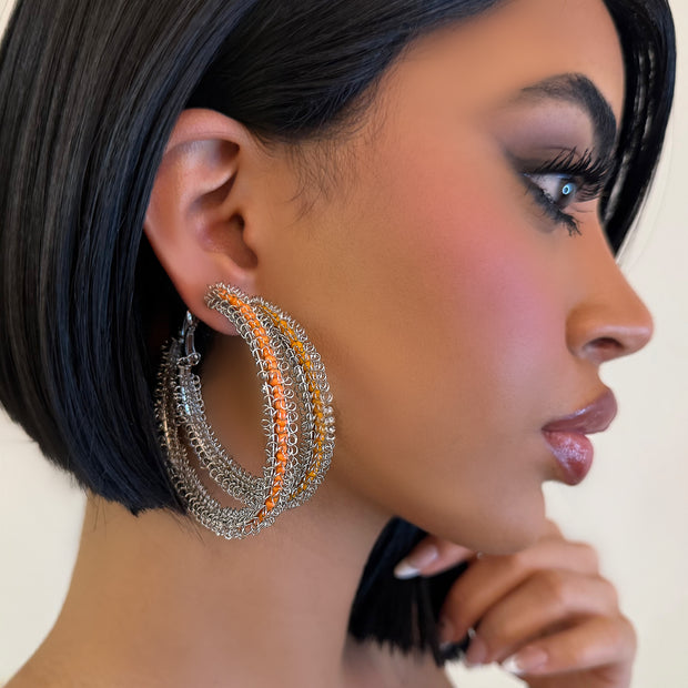 The Orange Chrome Hoop - BERNA PECI JEWELRY