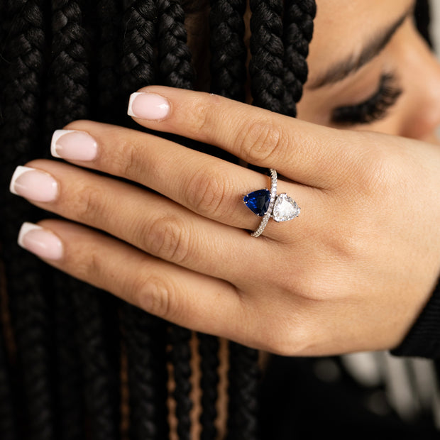 Double Sapphire Princess Ring - BERNA PECI JEWELRY